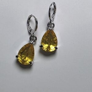 Elegant Yellow Teardrop Earrings